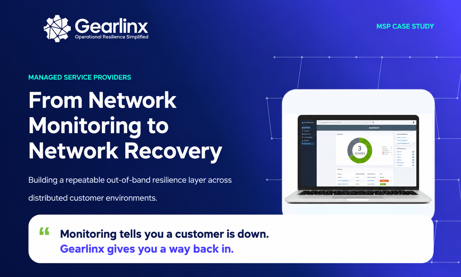 From Network Monitoring to Network Recovery — MSP Case Study